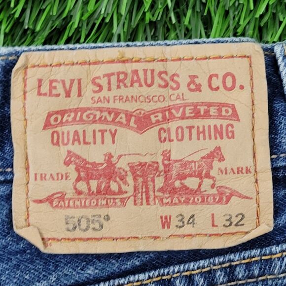 LEVIS 505 Jeans 32x28 (34x32) Blue Classic - Picture 11 of 16